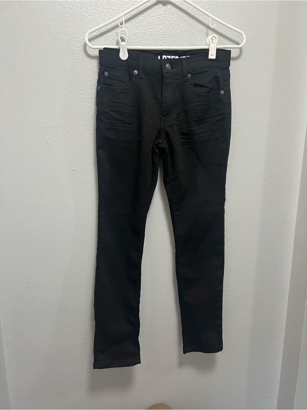 Black Lazer Women's straight legged Jeans.  Size 10